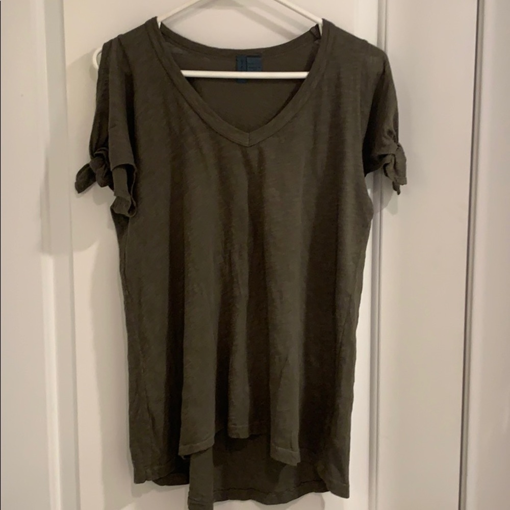 Left of Center knotted sleeve tee